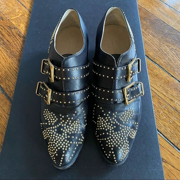 CHLOE Susanna Studded Bootie in black with gold - Picture 4 of 8